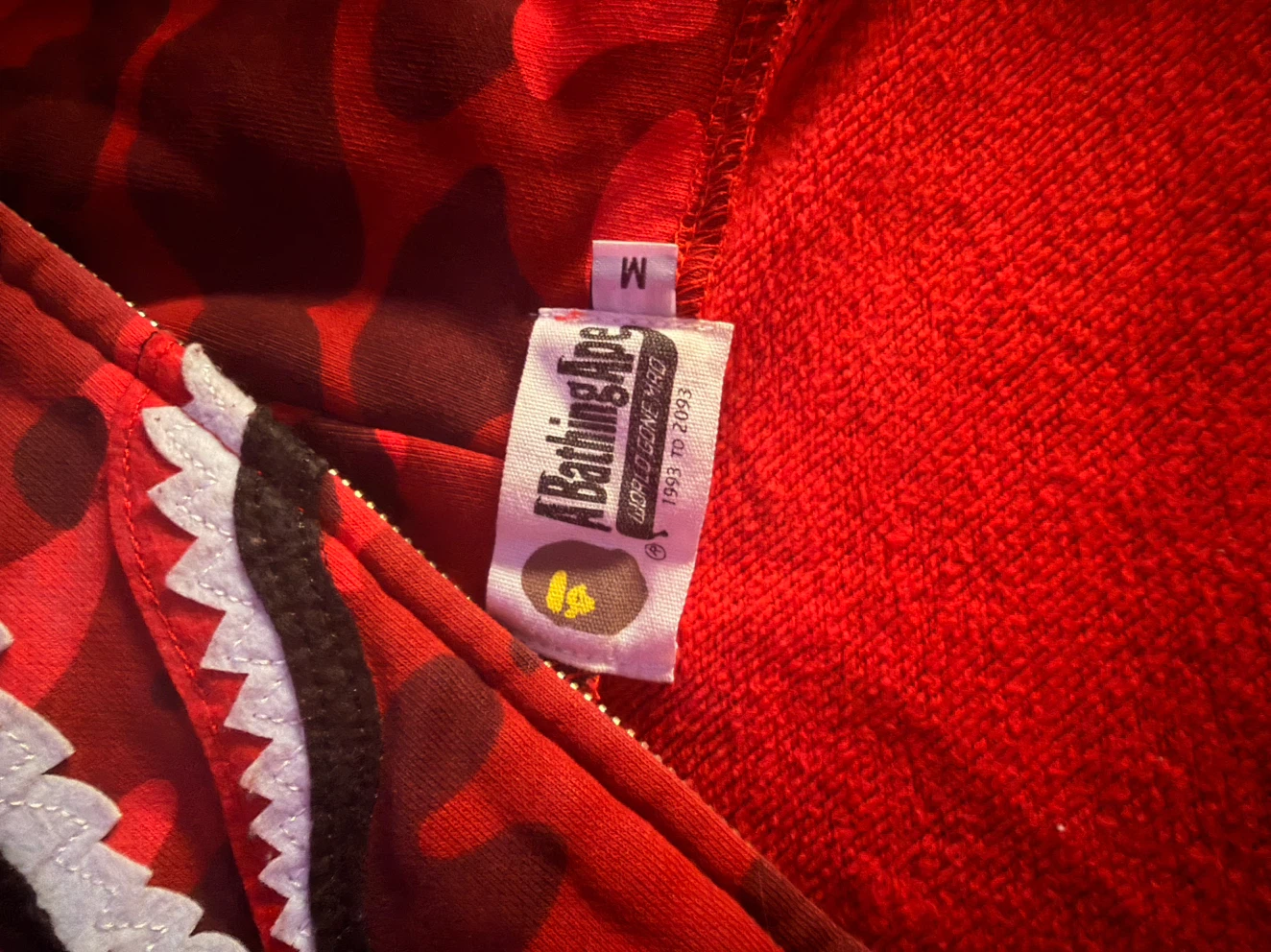 A Bathing Ape Red Camo Shark Hoodie - photo 5