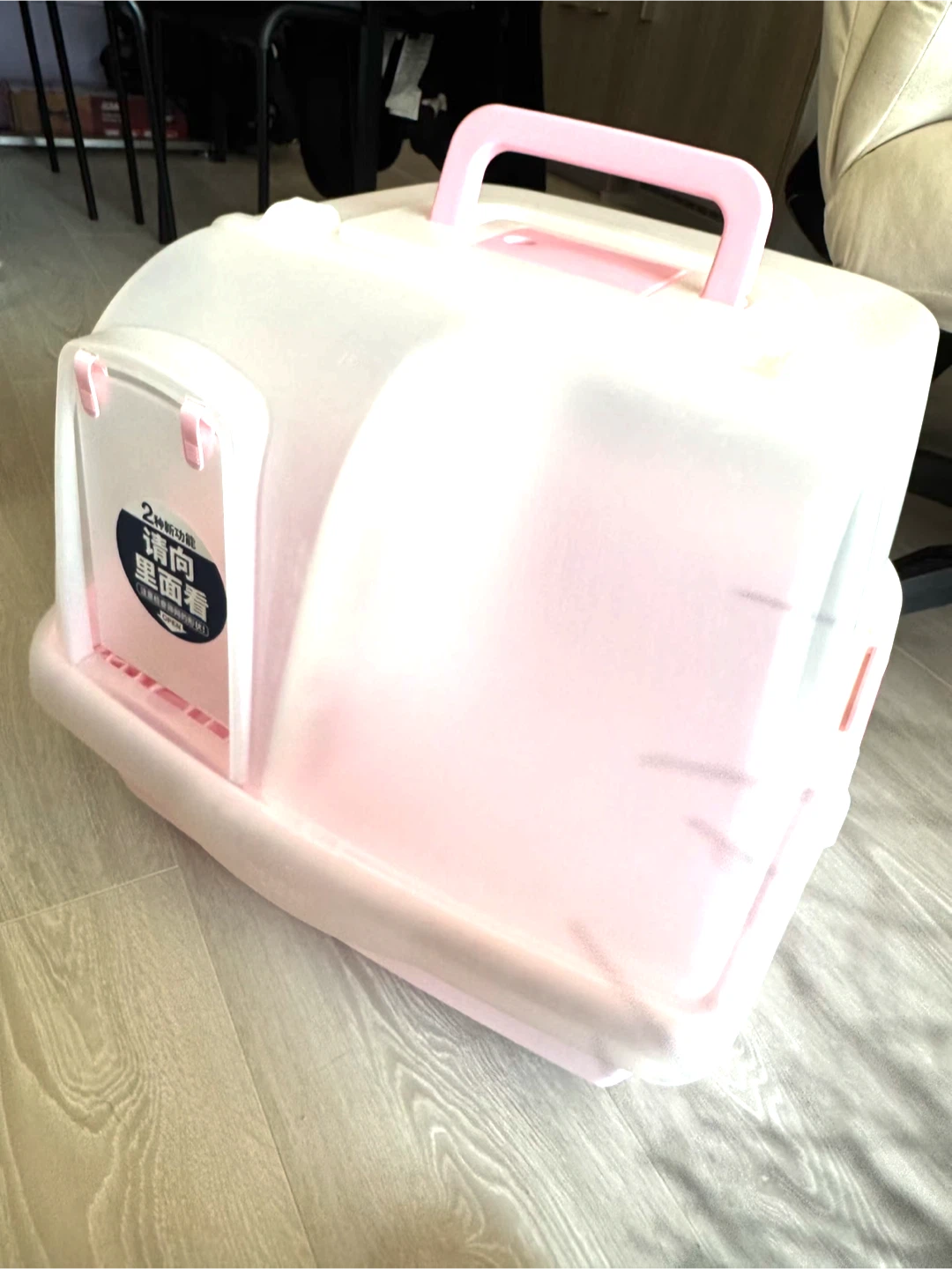 Pink Enclosed Cat Litter Box