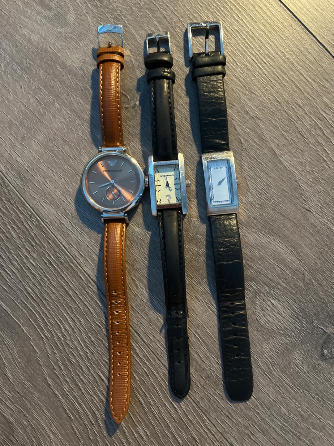 Set of 3 Emporio Armani and DKNY Watches