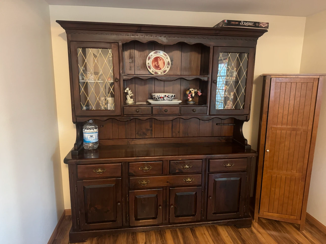 Vintage Wooden Dining Chairs ,table and china cabinet