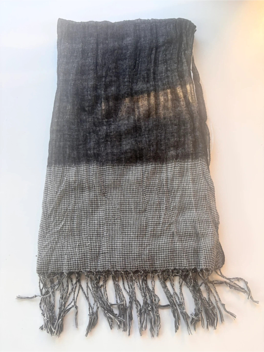 Black and white patterned scarf
