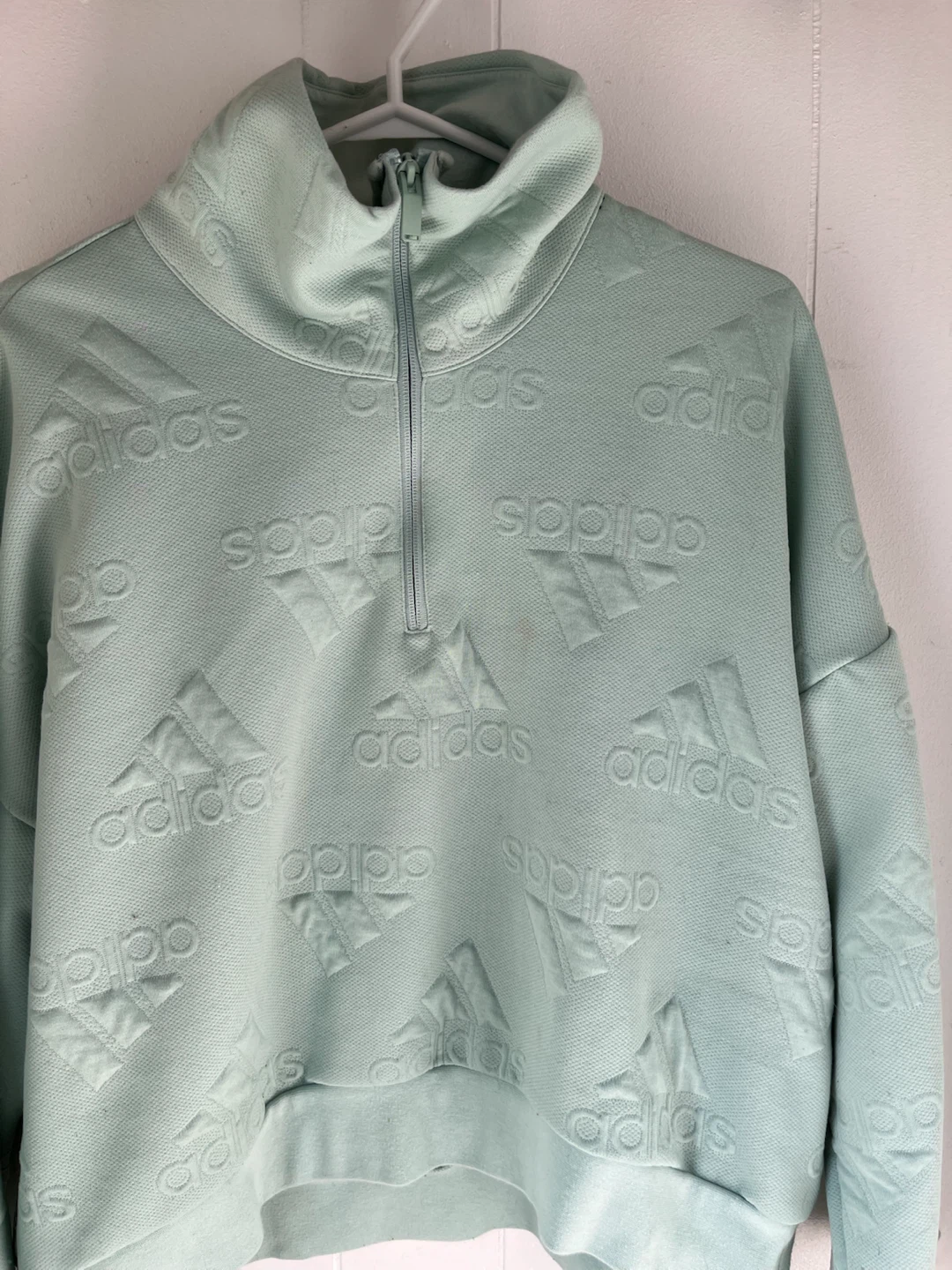 Adidas embossed quarter-zip pullover