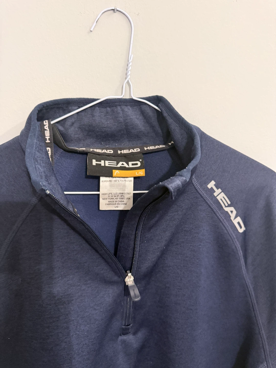 Men's Head Athletic Performance 1/4-Zip Pullover – Navy, Size L - photo 3