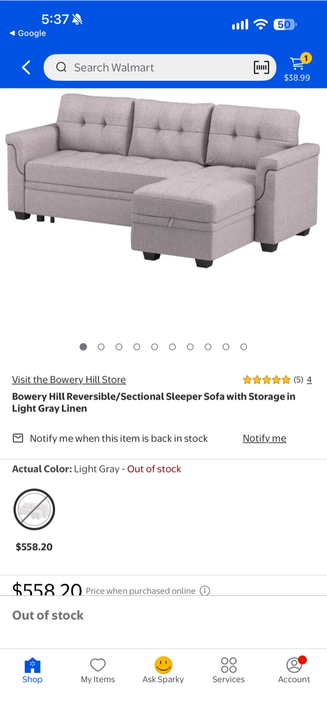Bowery Hill Reversible Sectional Sleeper Sofa with Storage - photo 3