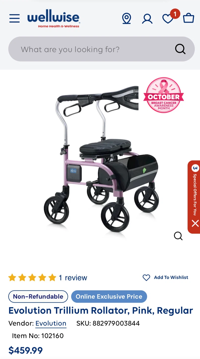 Evolution Trillium Rollator, Regular Size - photo 5