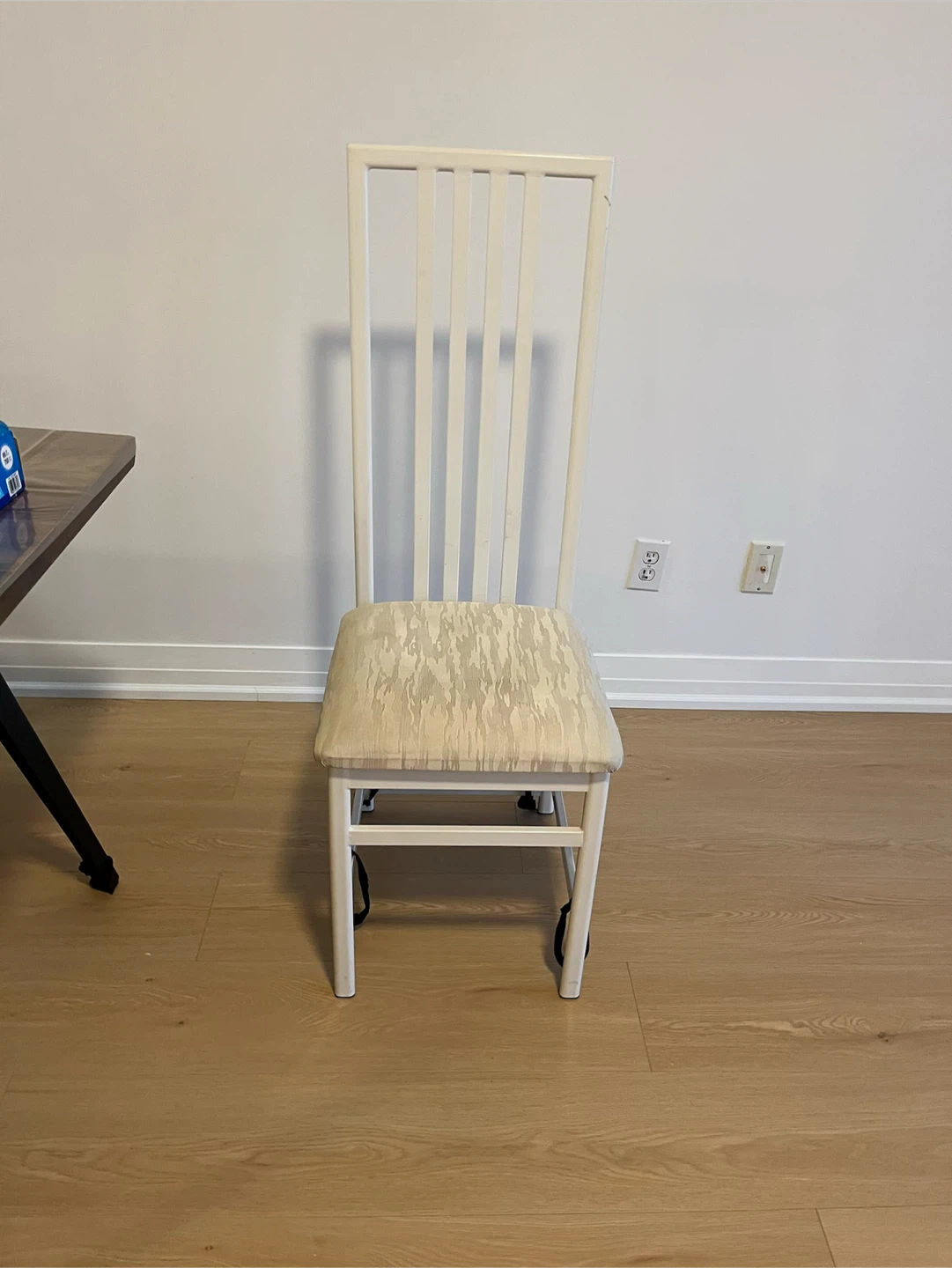 White metal dining chair