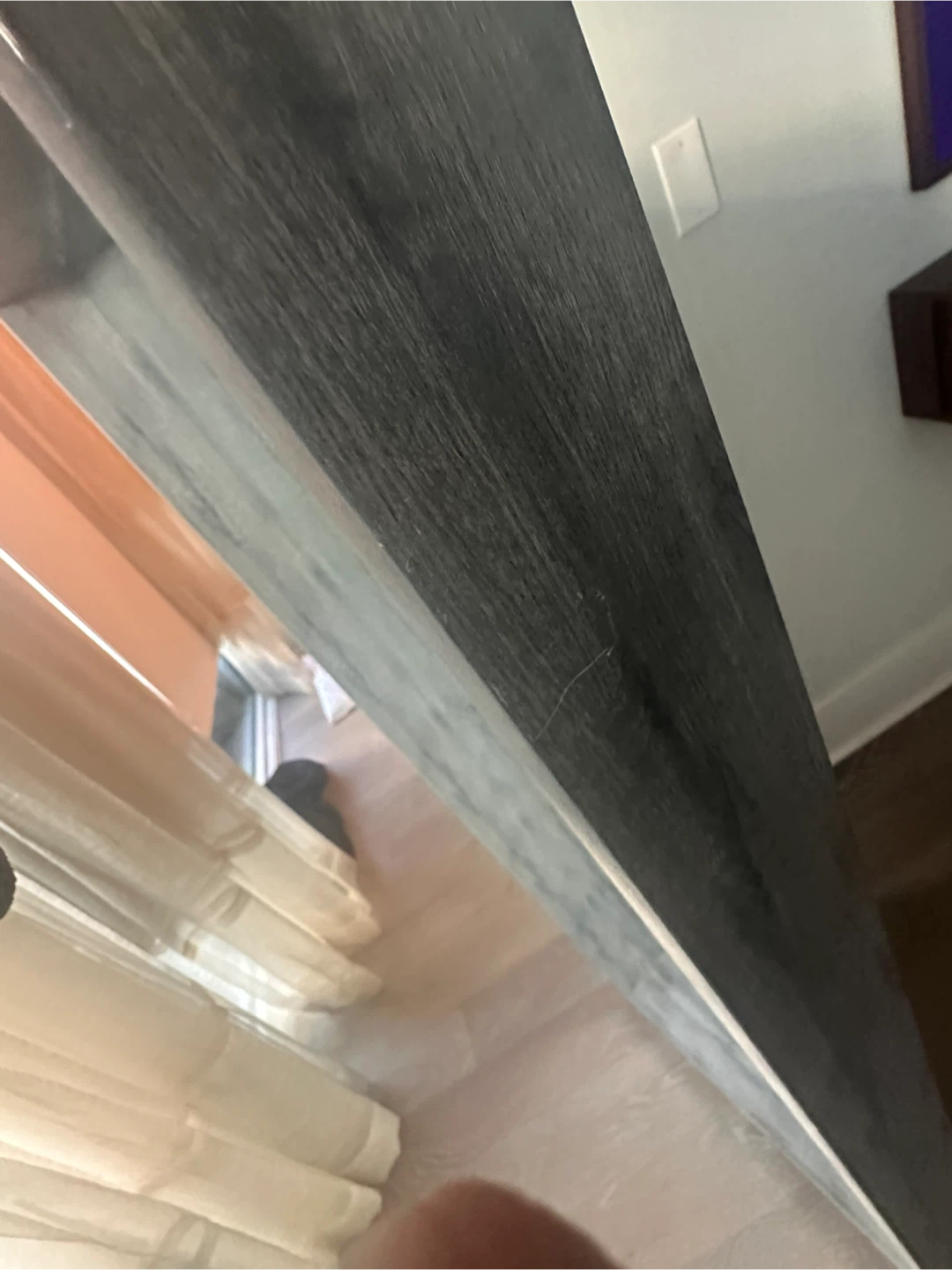 HomeSense Full length floor mirror with grey wood frame - photo 2