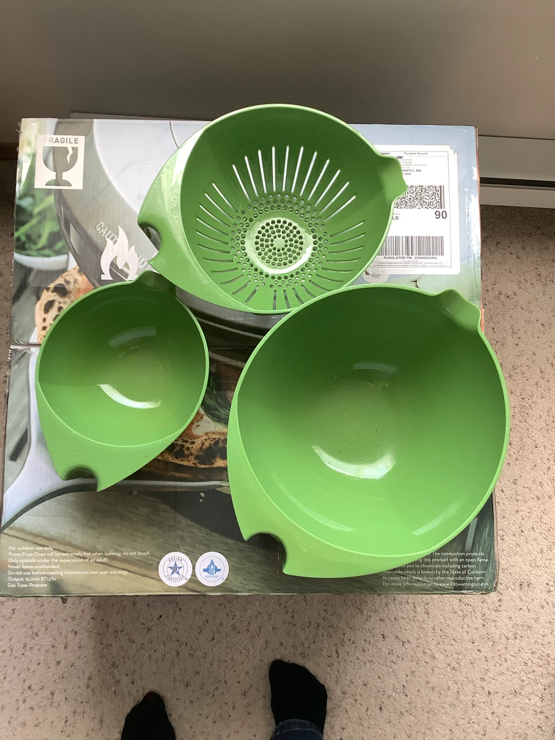 Green Mixing Bowls and Colander Set - photo 2