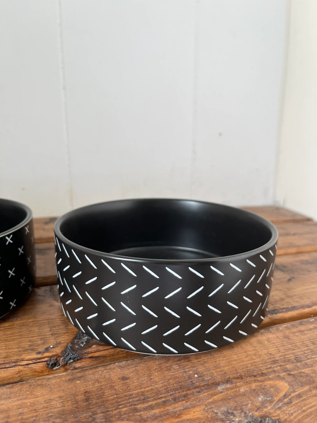 Set of 2 patterned ceramic pet bowls - photo 3