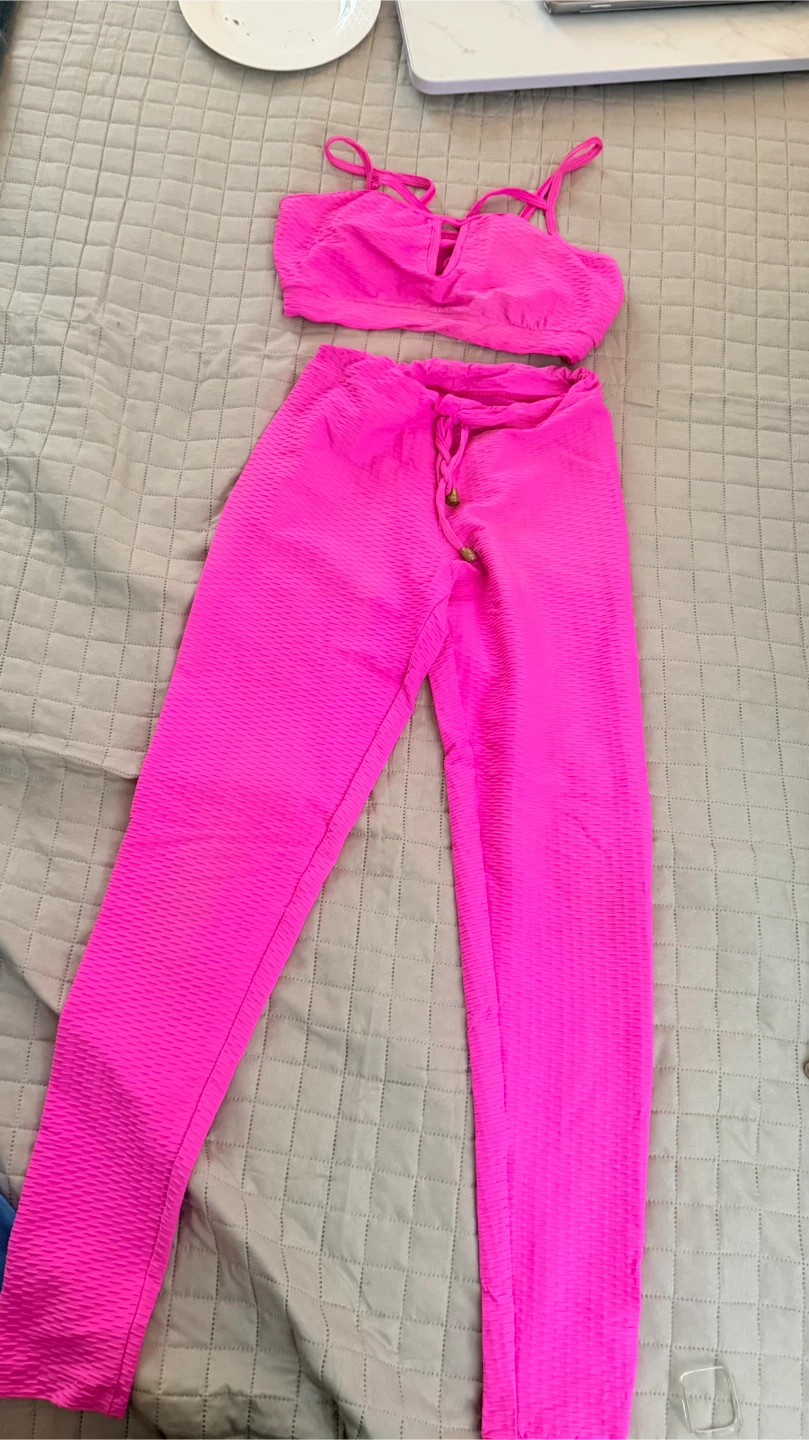 Neon Pink Two-Piece Matching Set
