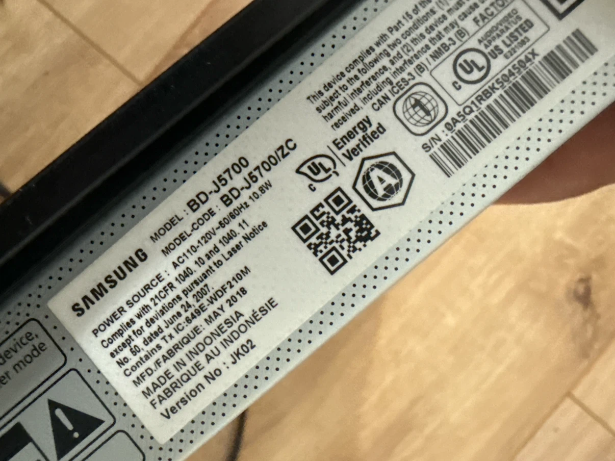 Samsung BD-J5700 Blu-ray Player - photo 3
