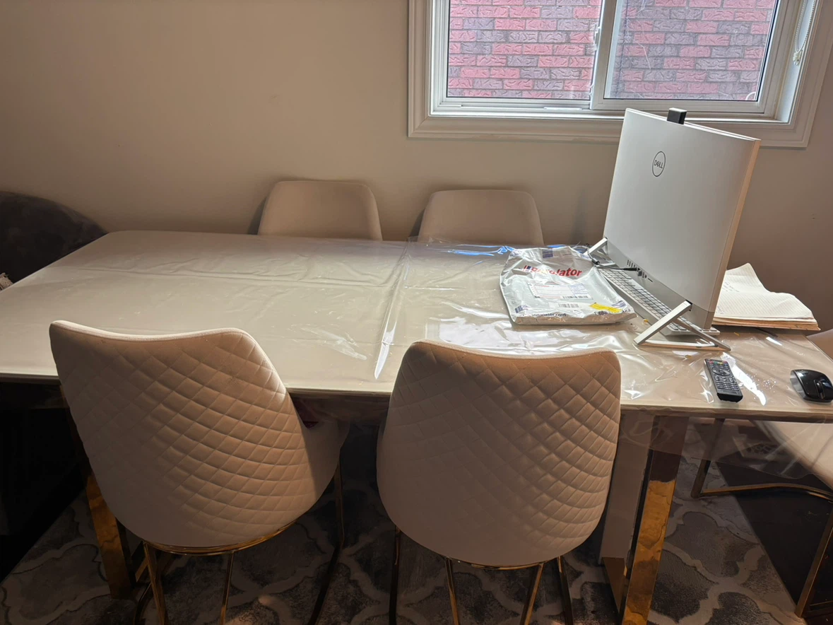 White Dining Table and Chairs Set