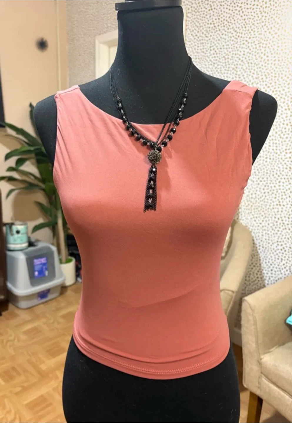 Qinsen Open Back Tank Top - photo 2