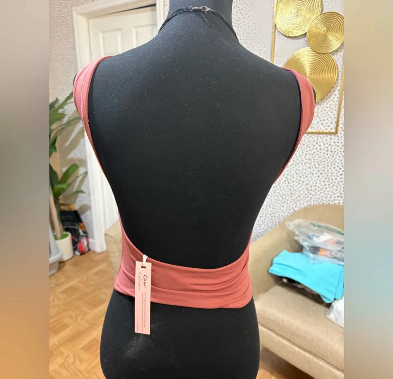 Qinsen Open Back Tank Top - photo 4