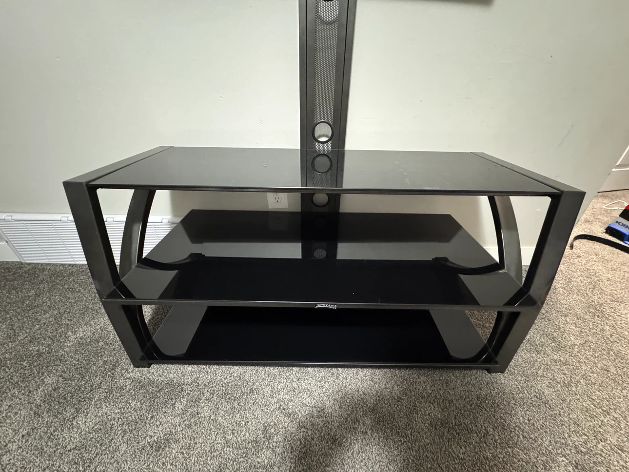 Z-Line Black Glass TV Stand with Integrated Mount
