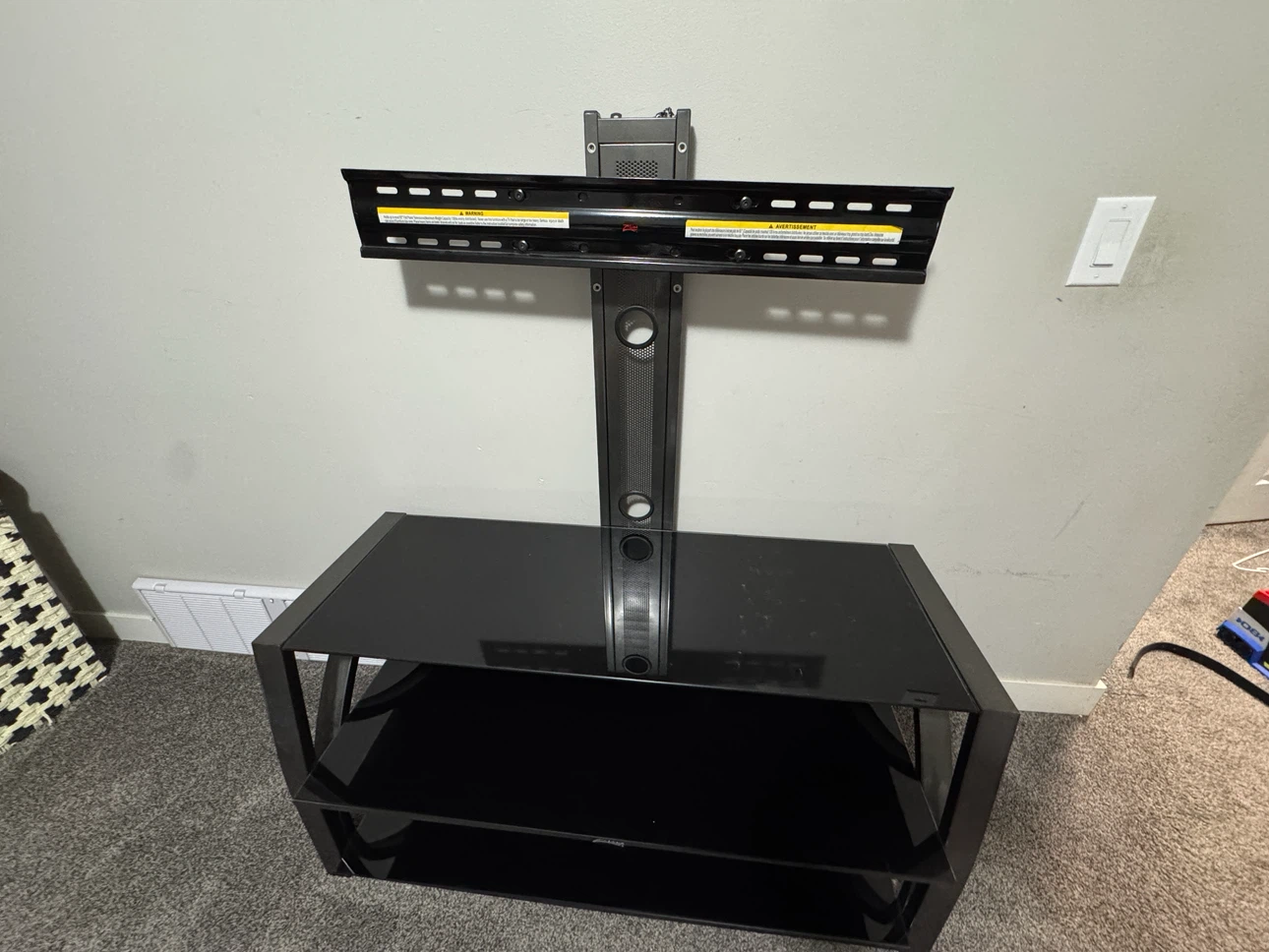 Z-Line Black Glass TV Stand with Integrated Mount - photo 2