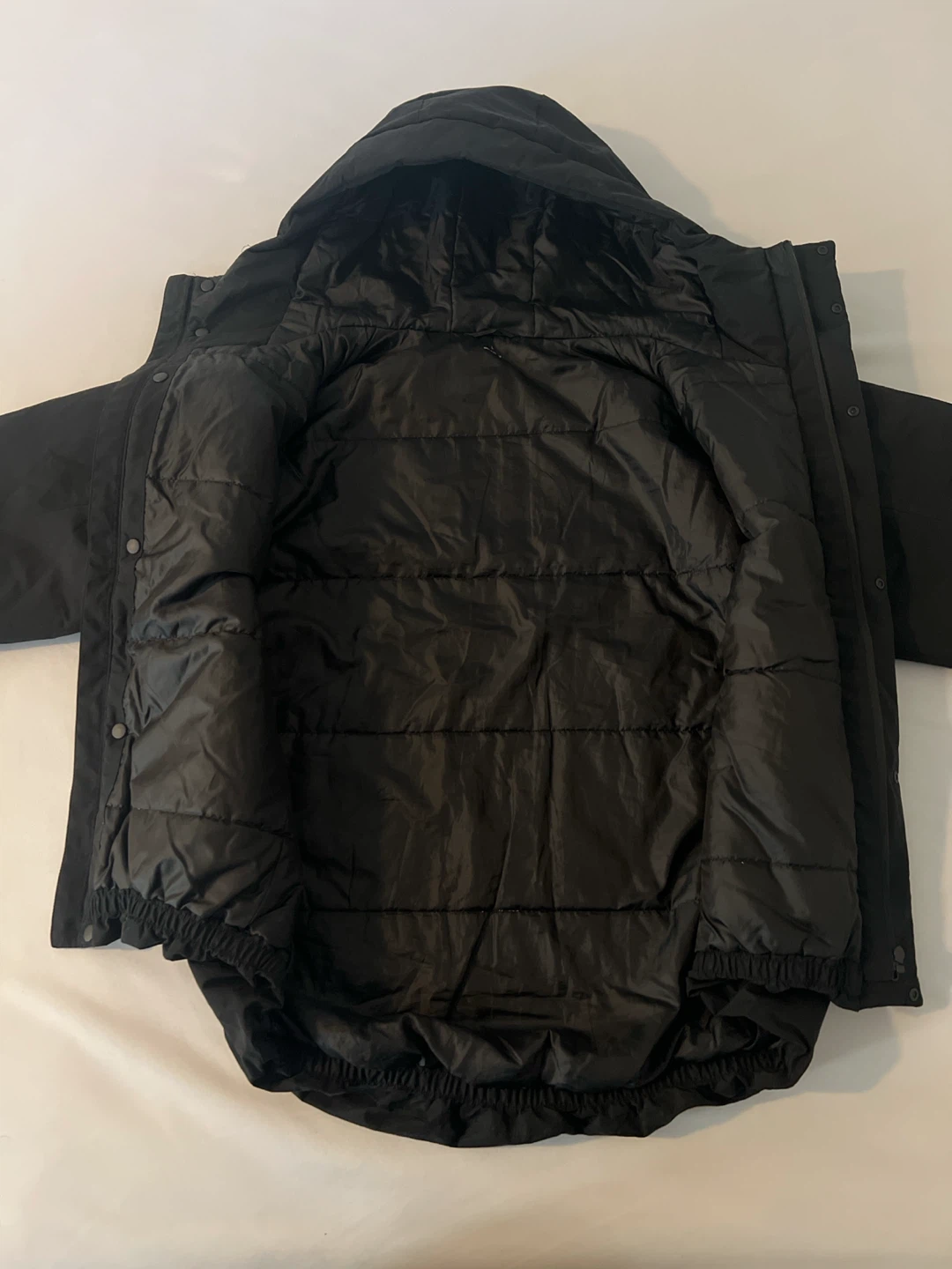 Black Hooded Insulated Jacket - photo 3