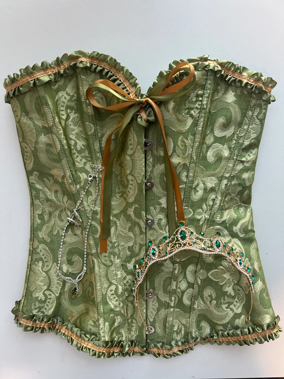 Green Corset & Tiara & Jewelry Set - (Halloween)