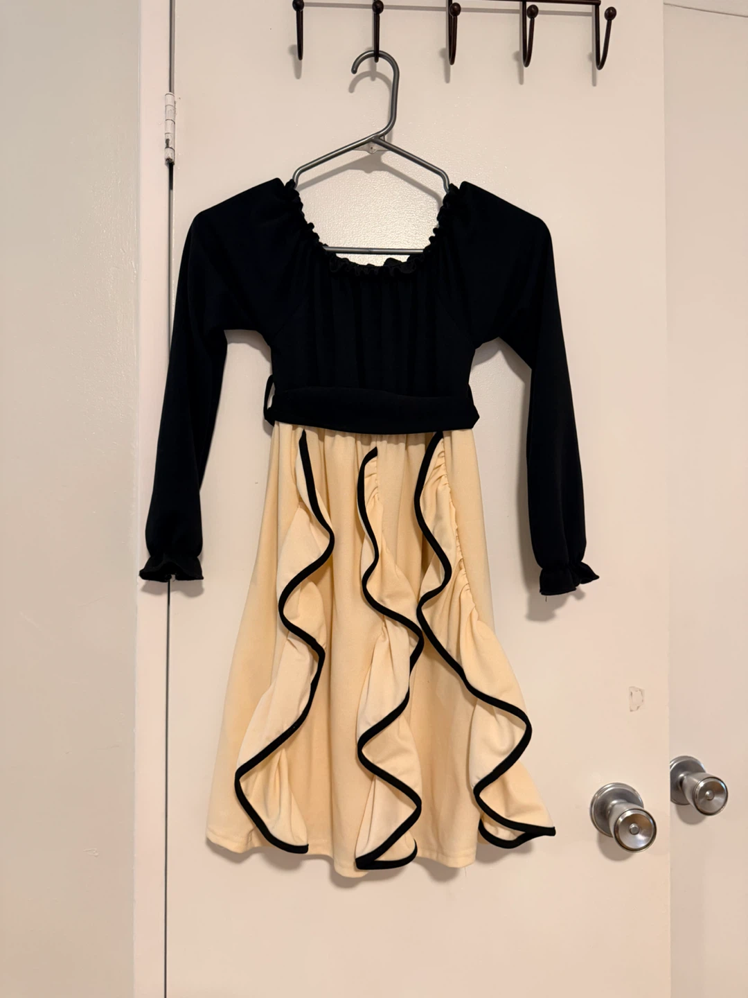 Girls Black and Cream Dress