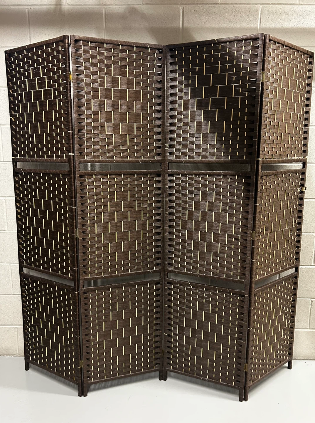 Dark Brown Woven Room Divider