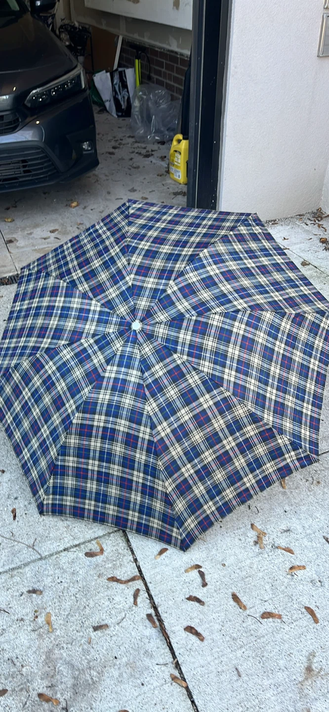 Plaid Pattern Folding Umbrella