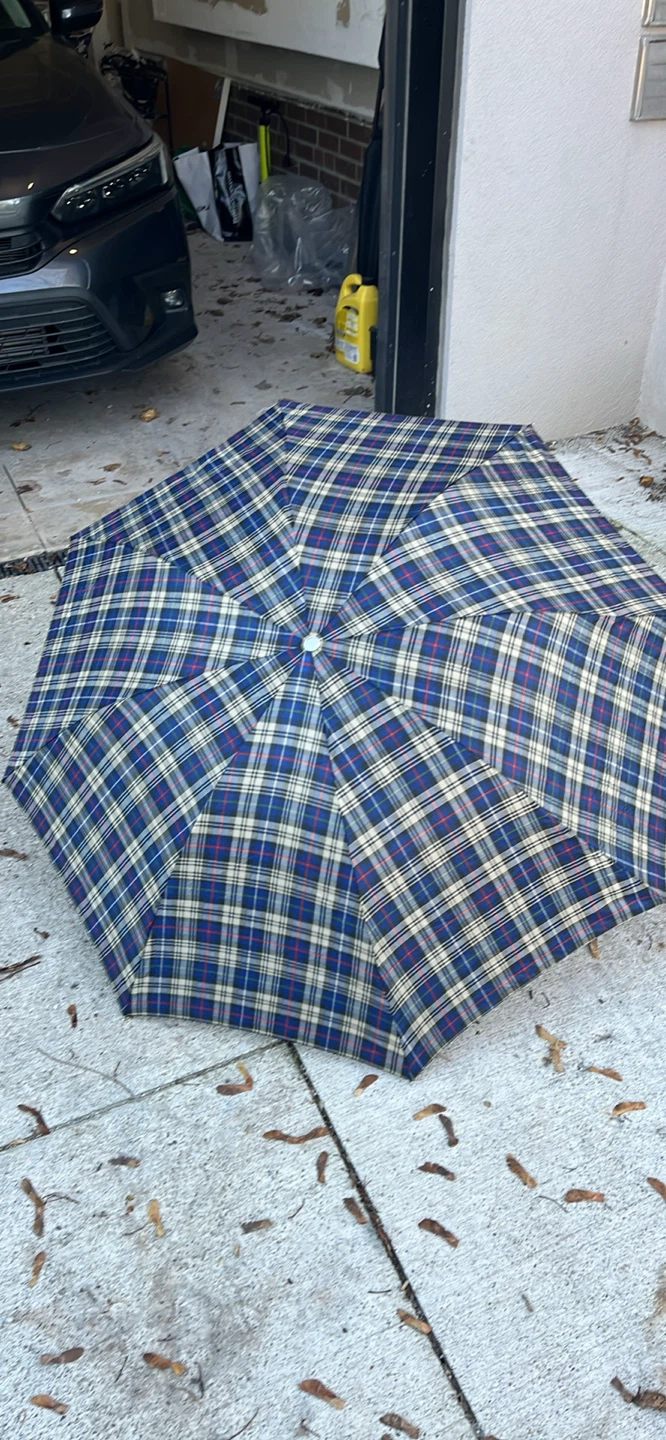 Plaid Pattern Folding Umbrella - photo 3