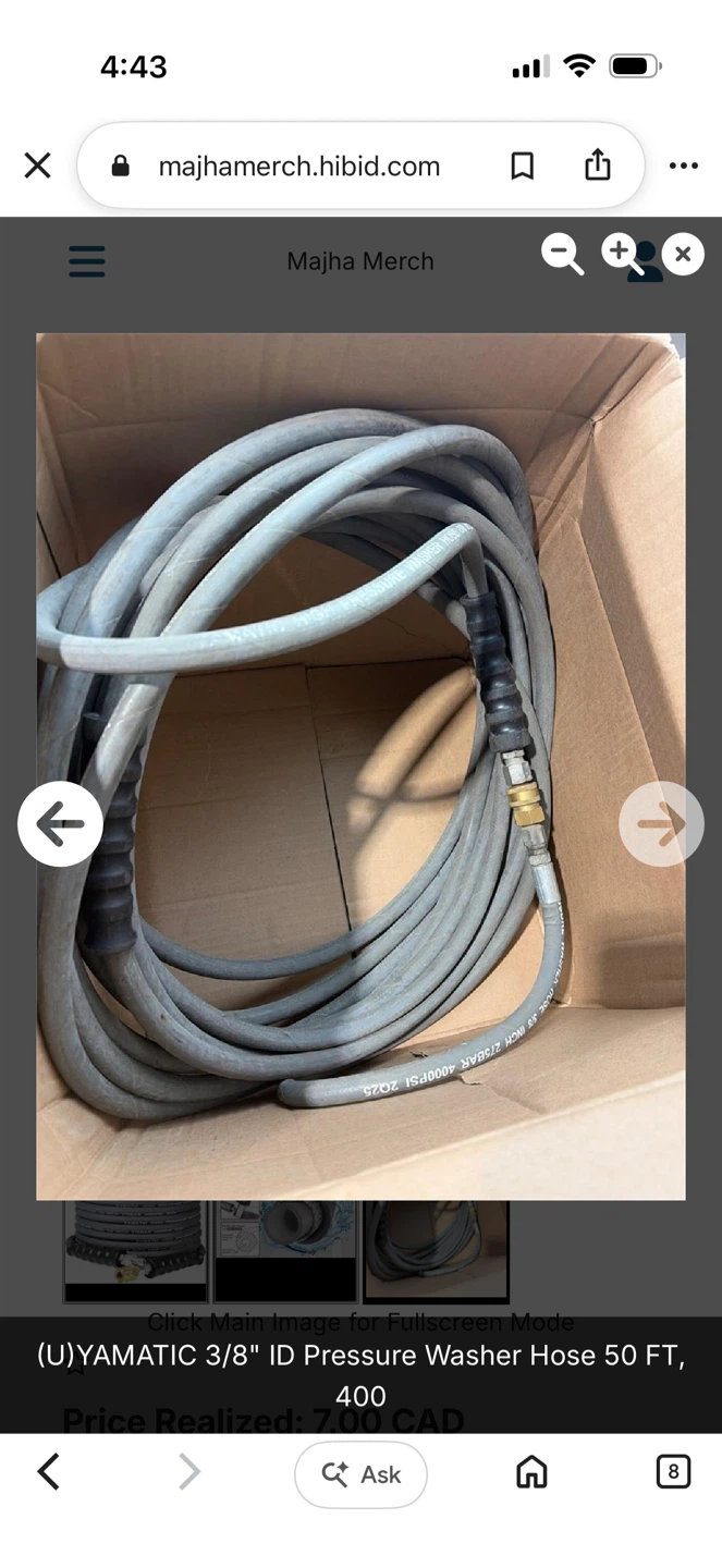 YAMATIC 3/8" Pressure Washer Hose 50 ft