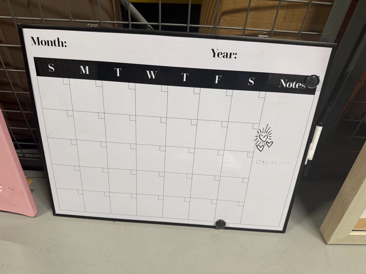 Monthly Wall Calendar Whiteboard