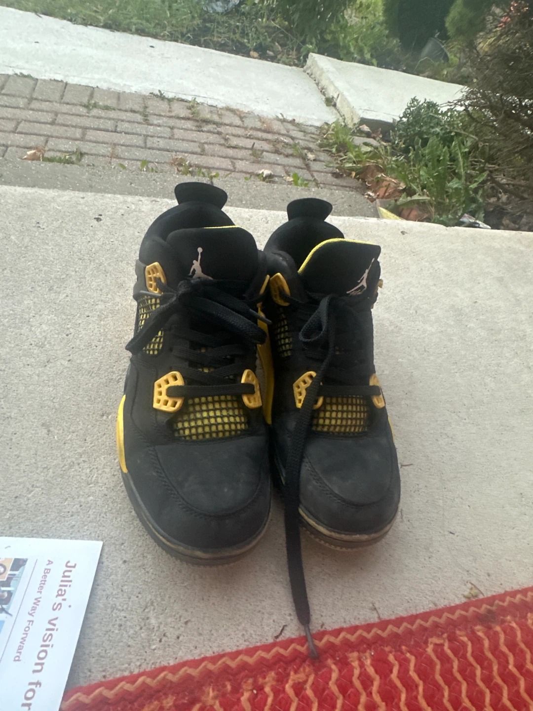 Nike Air Jordan 4 Thunder Black and Yellow