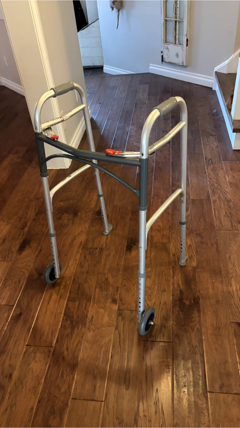 Drive Deluxe Folding Two-Button Walker With 5" Wheels