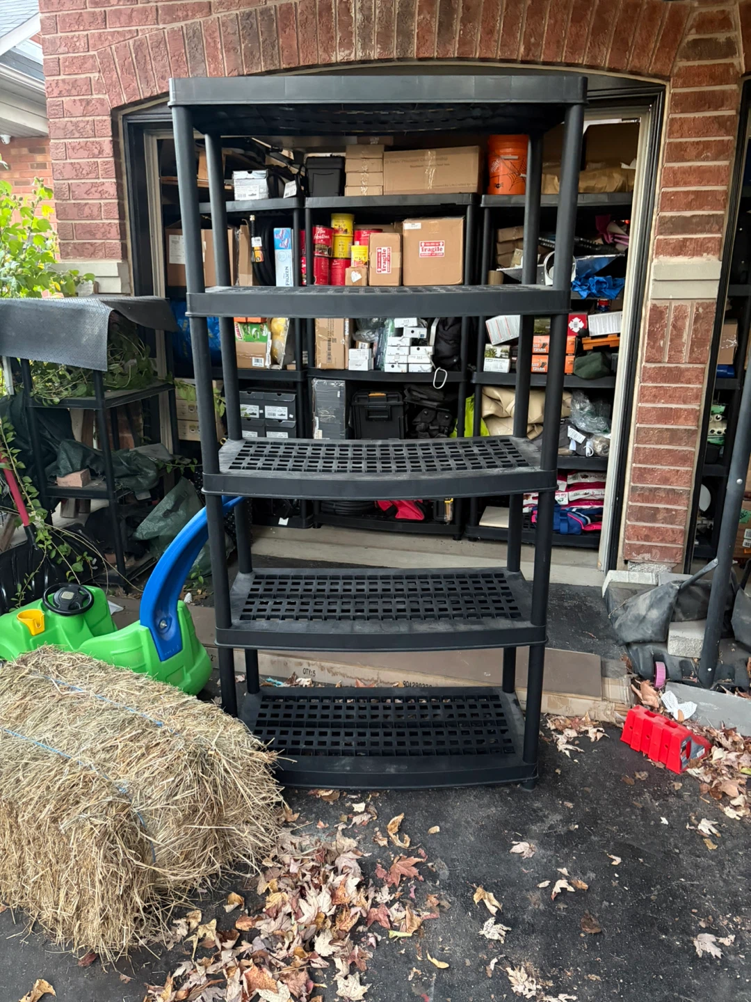 Black 5-Tier Plastic Storage Shelf