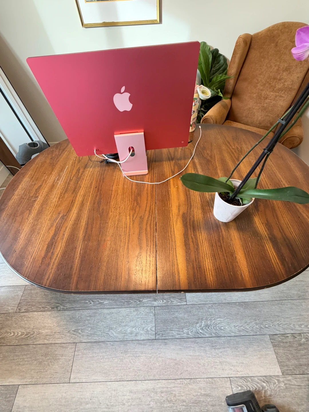 Vintage oval Oak Wooden Dining Table - photo 2