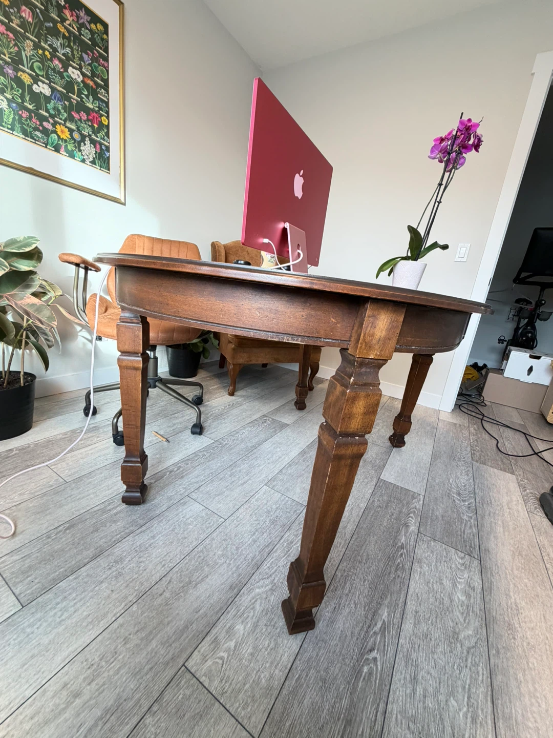 Vintage oval Oak Wooden Dining Table - photo 4