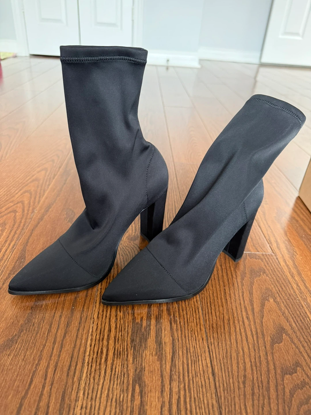 Black Heeled Sock Boots