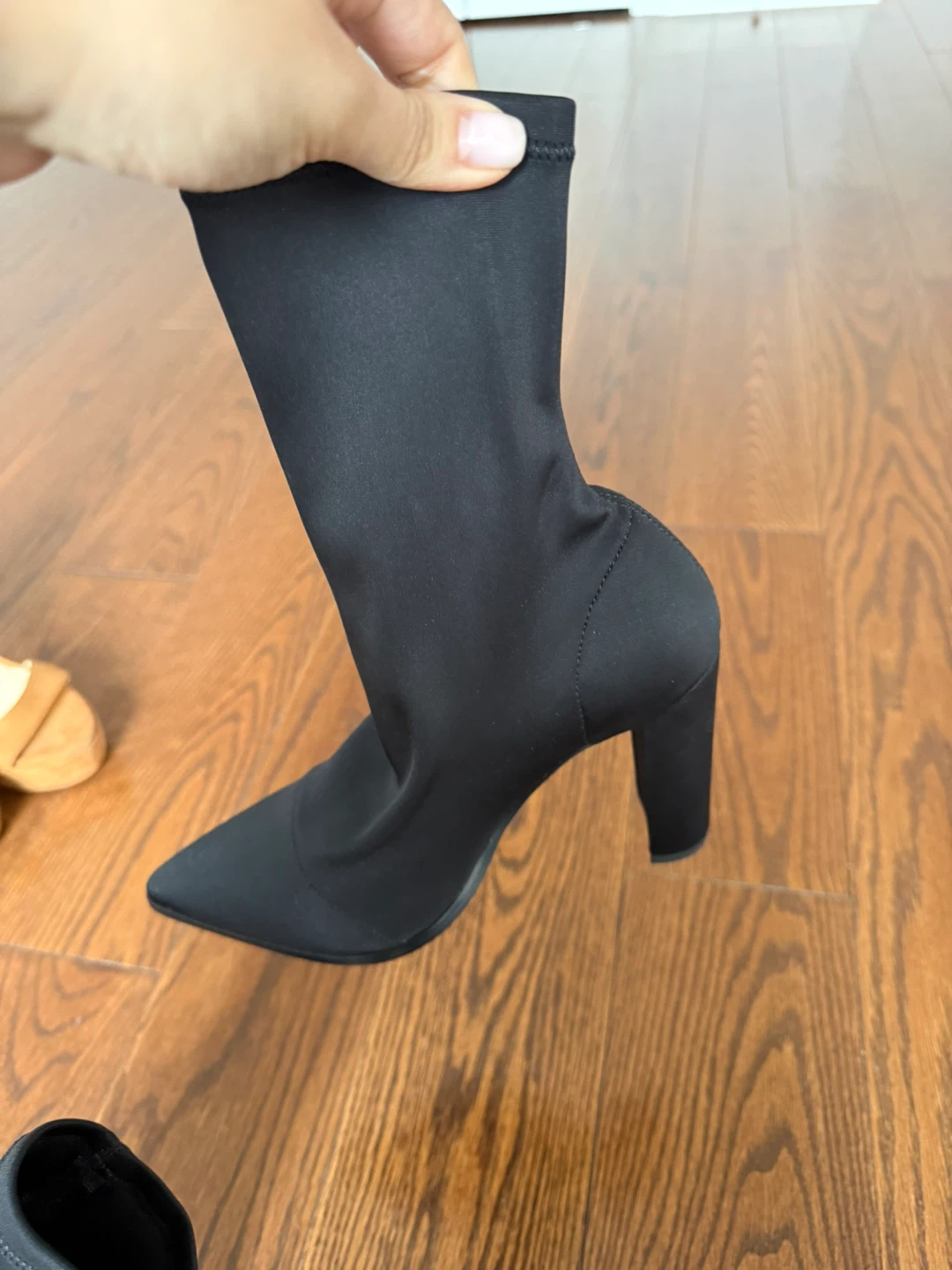 Black Heeled Sock Boots - photo 2