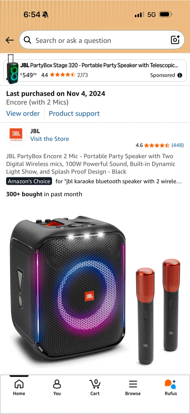 JBL PartyBox Encore 2 Mic Portable Speaker - photo 3