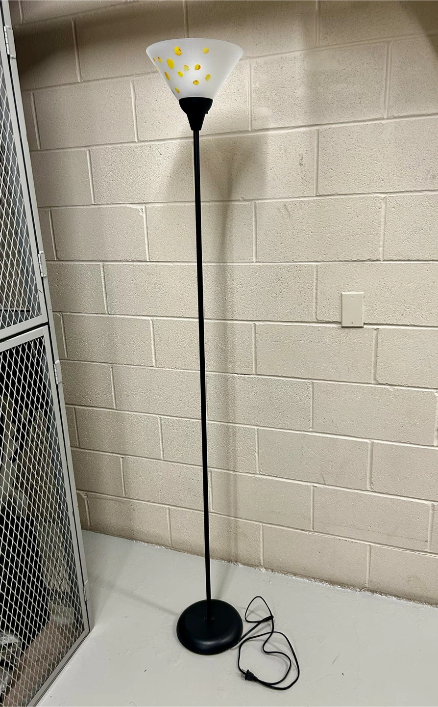 Simple black Floor lamp with plastic shade