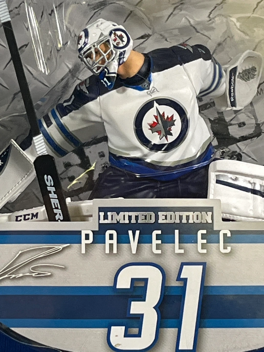 Winnipeg Jets Sealed Goalie Figure + FREE Bonus Clock - photo 2