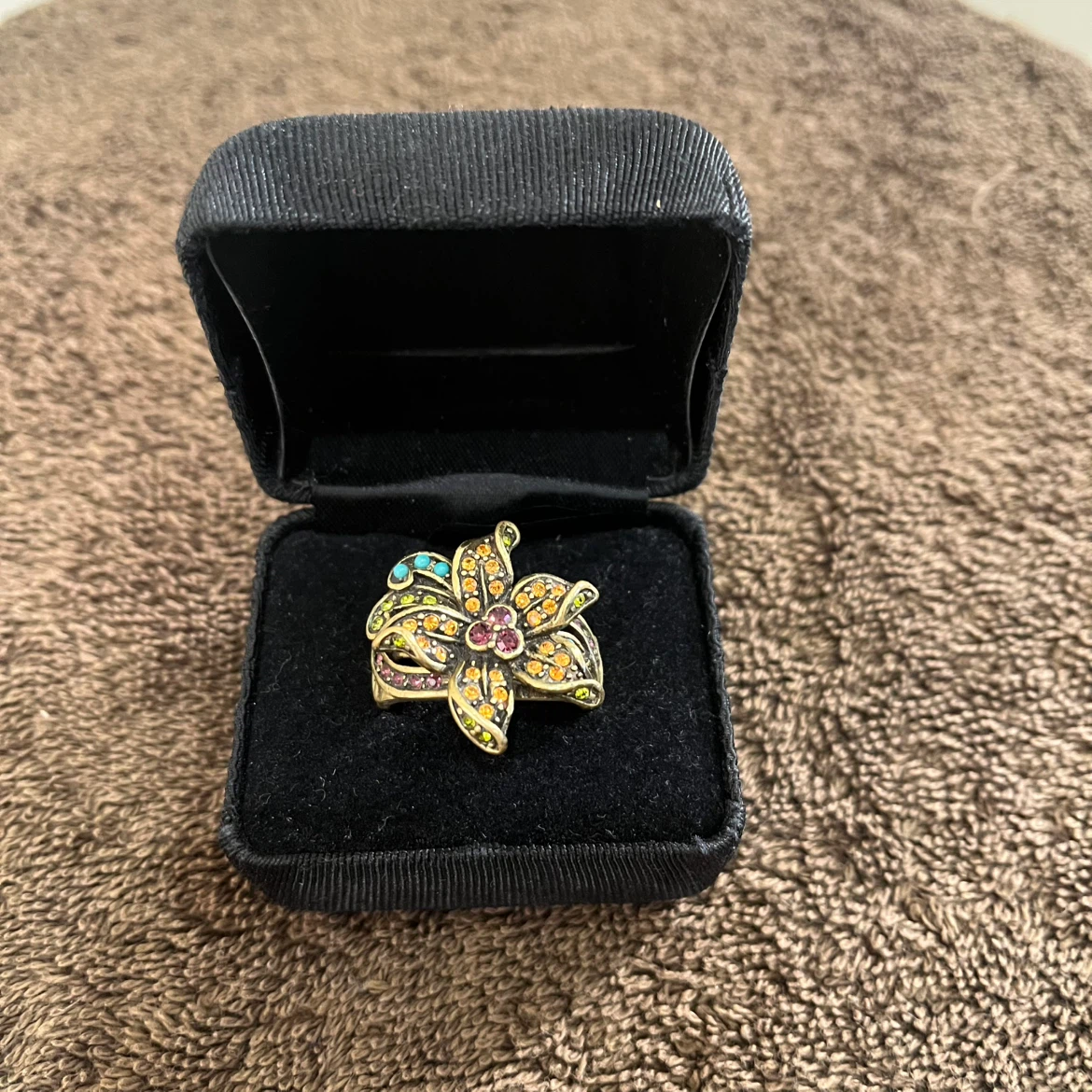 Heidi Daus Floral Statement Ring with Multi-Colored Crystals - photo 2