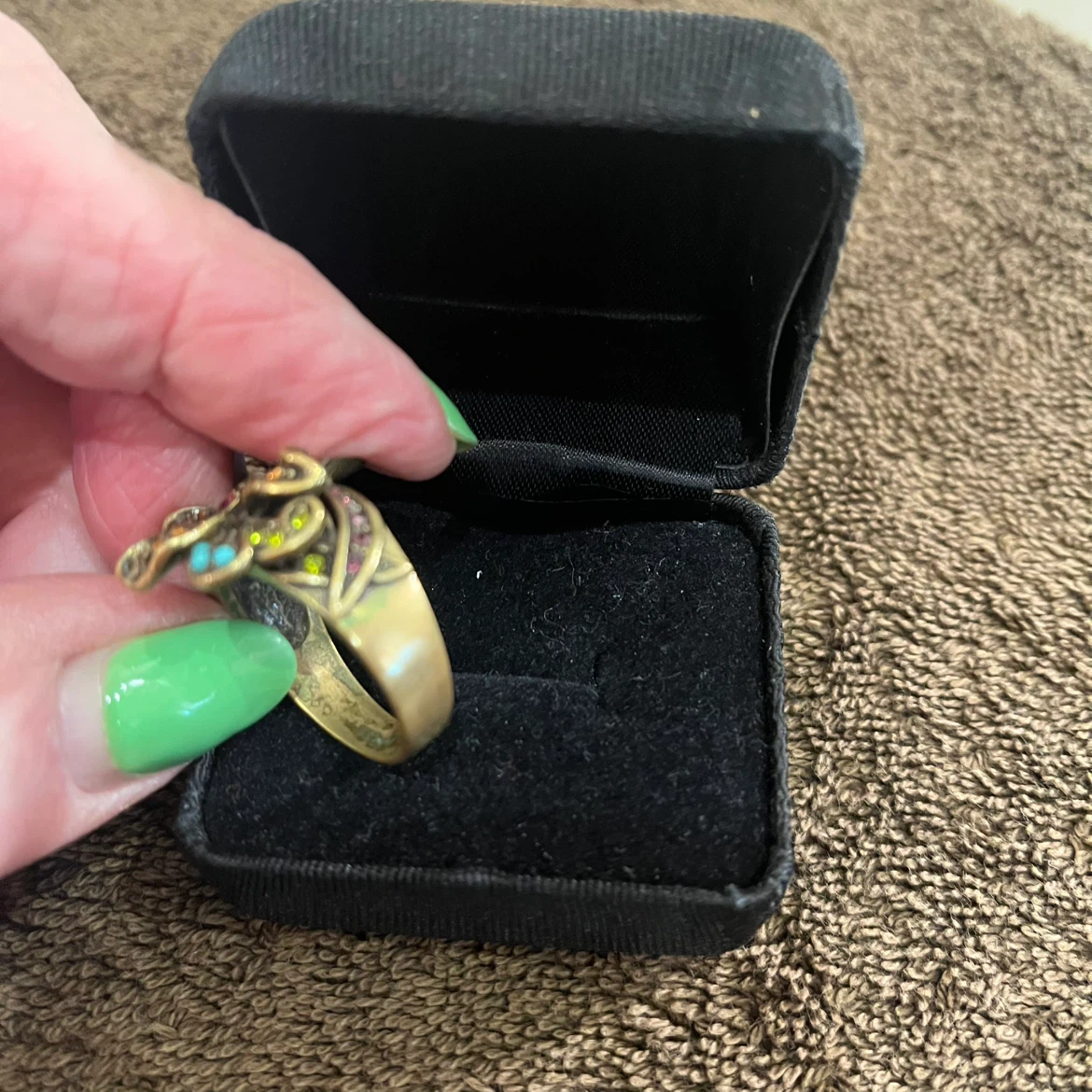 Heidi Daus Floral Statement Ring with Multi-Colored Crystals - photo 4