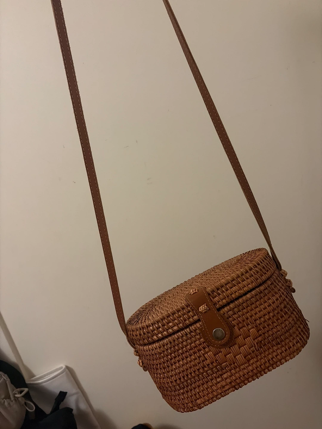 Woven Rattan Crossbody Bag