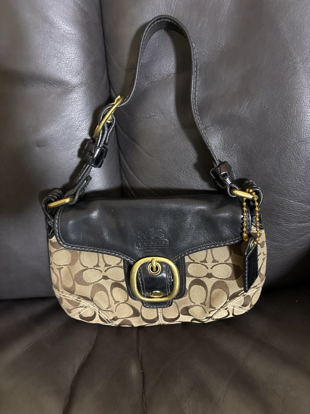 Coach Signature Canvas and Leather Handbag
