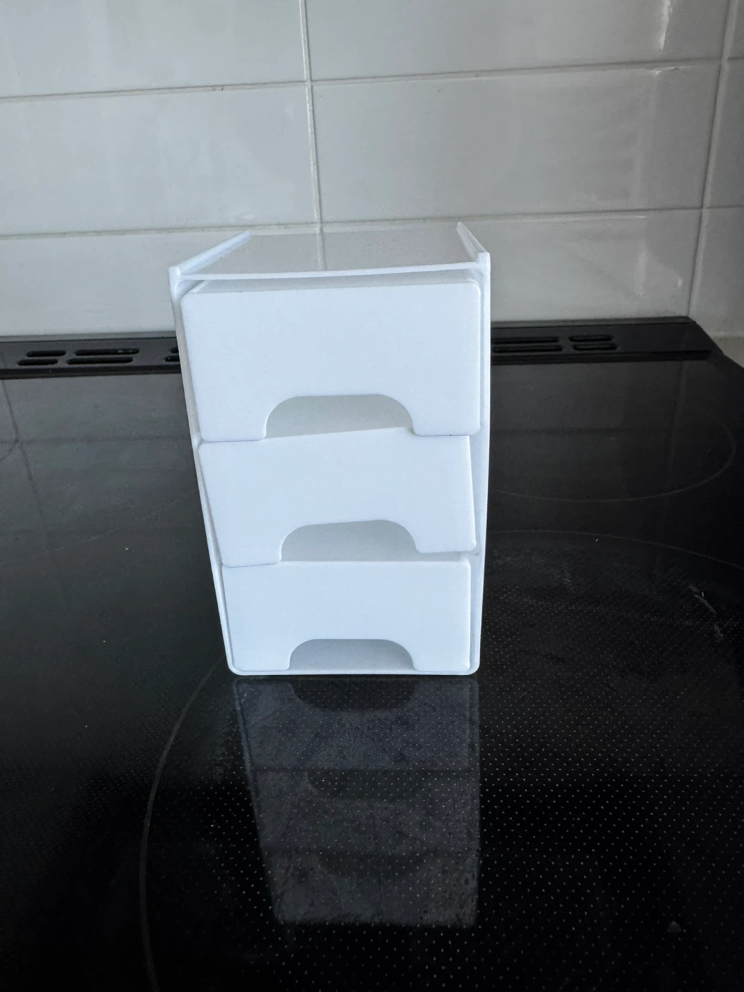 Two White Plastic 3-Drawer Desktop Organizers - photo 4