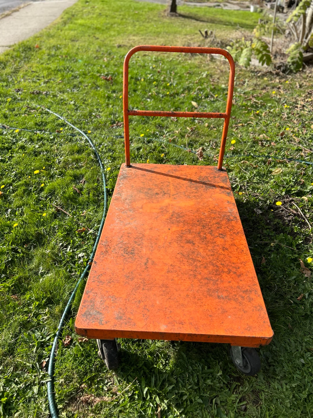 Orange flatbed utility cart - photo 2