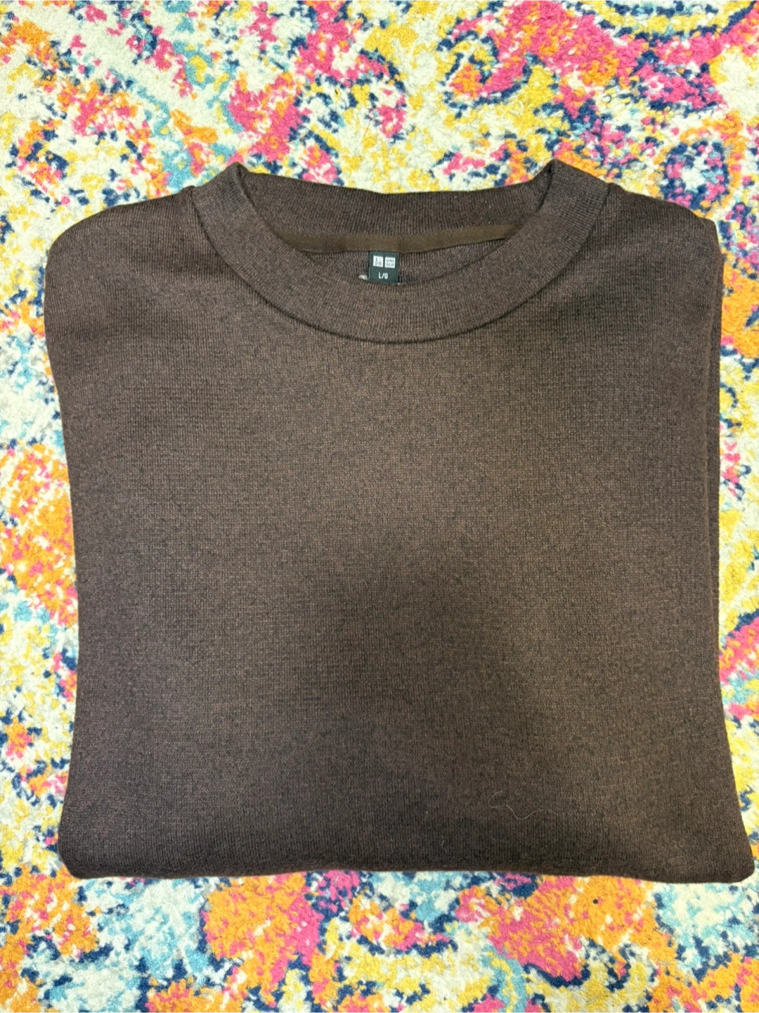 Uniqlo Brown Crew Neck Long Sleeve