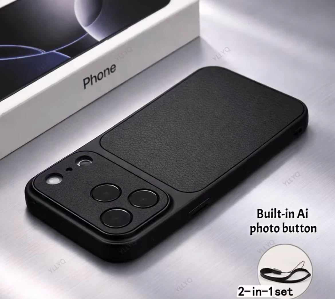 Black Phone Case with Built-in AI Photo Button