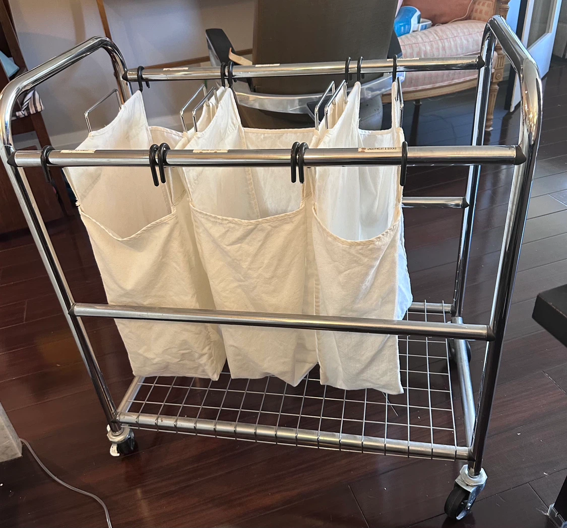 3-Bag Laundry Sorter Cart