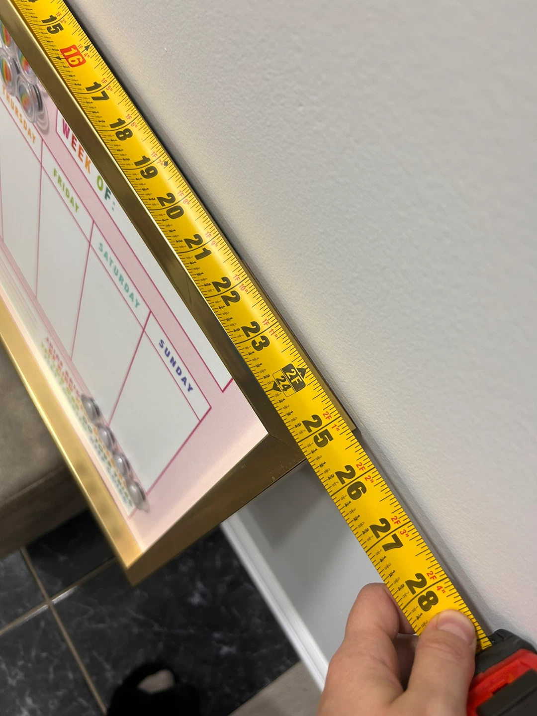Weekly Schedule Magnetic Dry Erase Board with Gold Frame & - photo 4