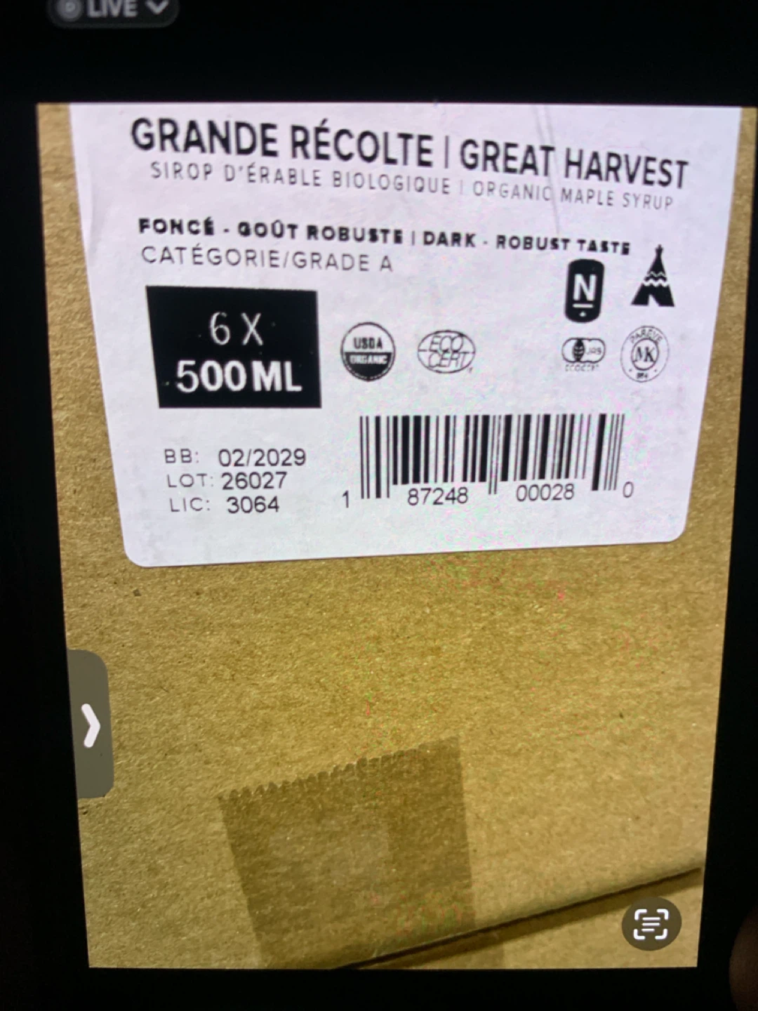 Escuminac ORGANIC Great Harvest Maple Syrup. - photo 3