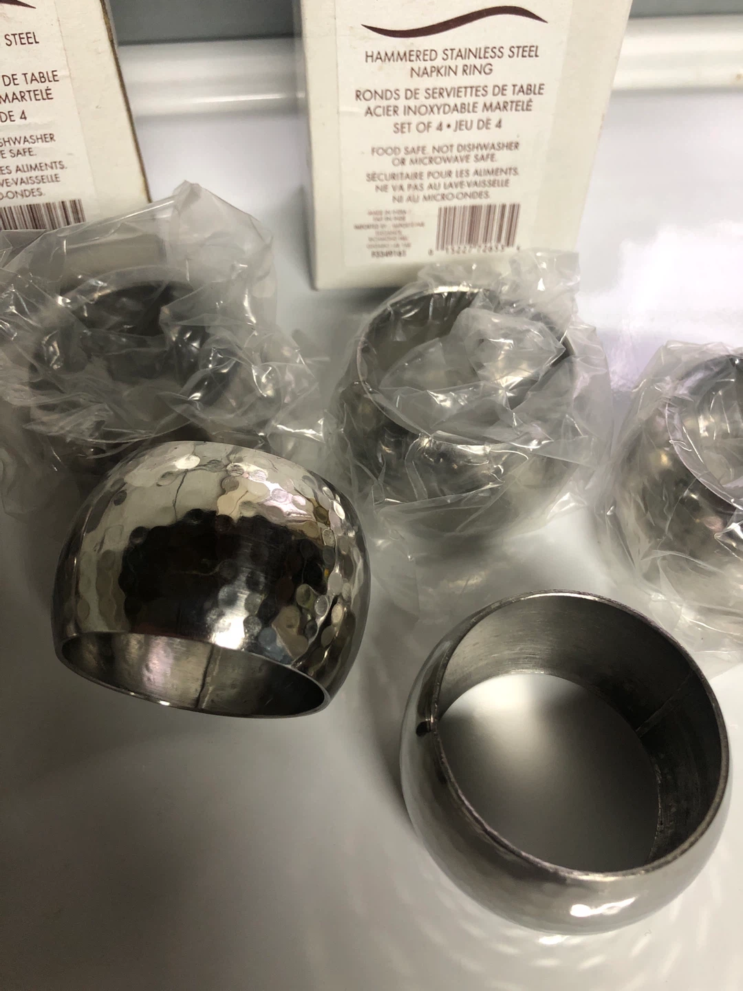 Contempo Collection Hammered Stainless Steel Napkin Rings - photo 2